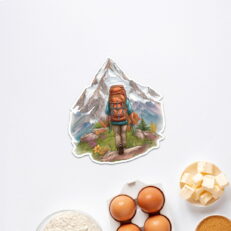 Cake topper – Hiking man with mountain